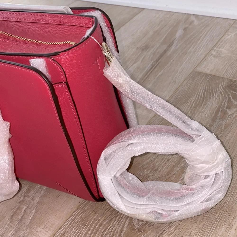 NWT Tory Burch Robinson Small Zip Tote Dark Peony - Picture 8 of 12